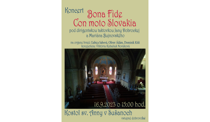 Koncert zboru Bona fide v kostole sv. Anny v Sušanoch