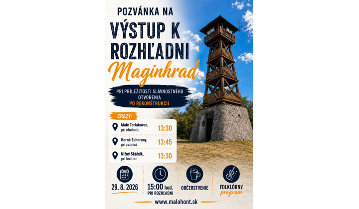 Pozvánka na výstup k rozhľadni Maginhrad