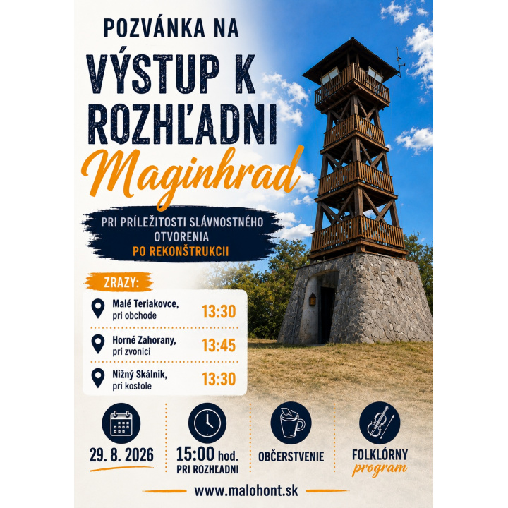 Pozvánka na výstup k rozhľadni Maginhrad